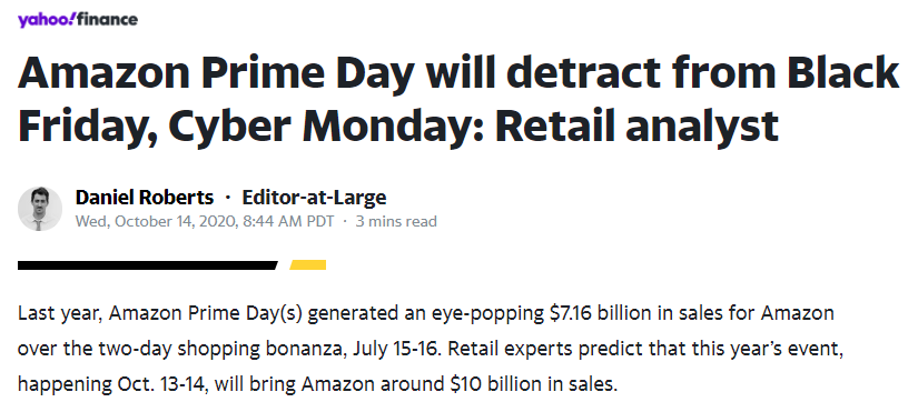 Primeday完美收官！黑五網一也許會遭殃？