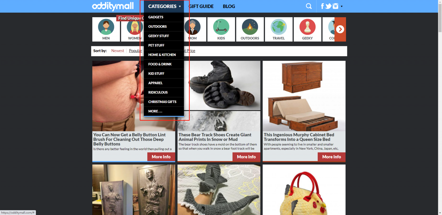 新選品網站推薦！它的分類有：海外受歡迎物品/戶外寵物家居/還有......令人討厭的產品和荒謬的產品？